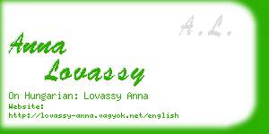 anna lovassy business card